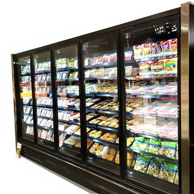 Self Contained Upright Glass Door Freezer Low Temperature 3 4 5 6 Doors