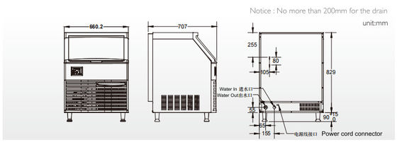 Ss316 Ice Cube Machine Sk-280p Commercial Small Large Capacity Ice Storage