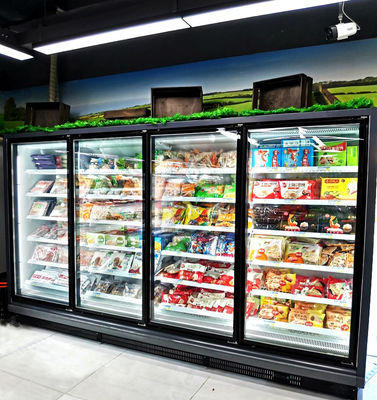 Supermarket Glass Door Upright Fridge , glass door freezer